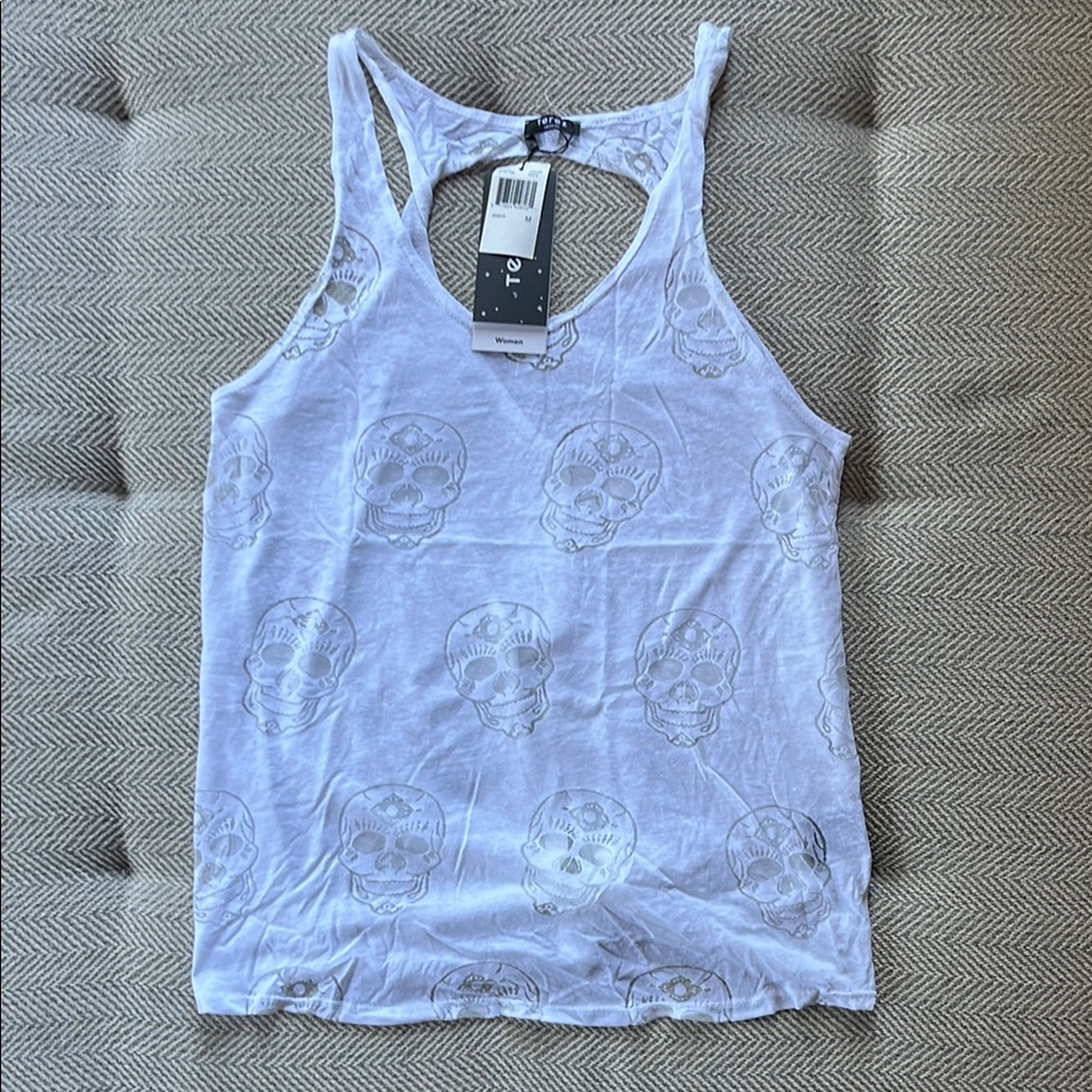 Terez White Skull Tank Top